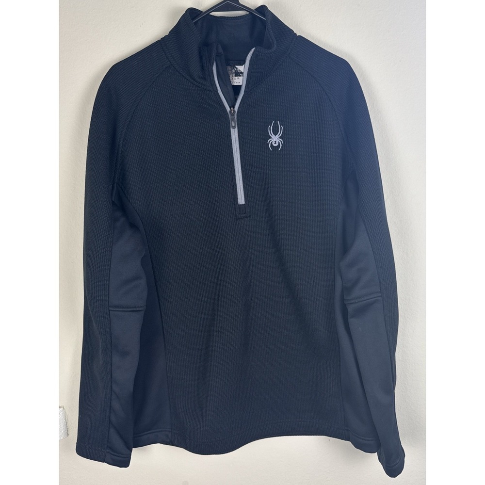 Spyder Jacket Men's Large Black 1/4 Zip Sweater